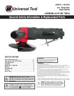 Предварительный просмотр 1 страницы Universal Tool UT8775-1 General Safety Information & Replacement Parts