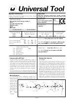 Предварительный просмотр 1 страницы Universal Tool UT8818 Operator Instructions