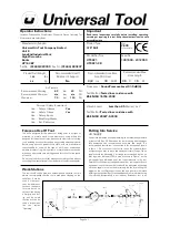 Предварительный просмотр 1 страницы Universal Tool UT8821 Operator Instructions