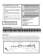 Preview for 4 page of Universal Tool UT8922 Operatoring Instructions, Parts List & Warranty