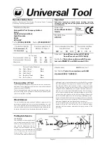 Предварительный просмотр 1 страницы Universal Tool UT919C Operator Instructions