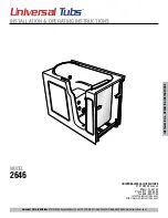 Preview for 1 page of Universal Tubs 2646 Assembly/Installation/Operating Instructions