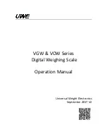 Preview for 1 page of Universal Weight Electronics VGW Series Operation Manual