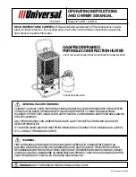 Universal 125-R Operating Instructions And Owner'S Manual preview