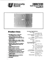 Preview for 1 page of University Sound 1160 Specifications