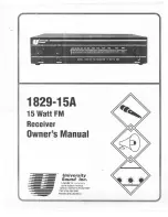 University Sound 15 Watt FM Receiver 1829-15A Owner'S Manual preview