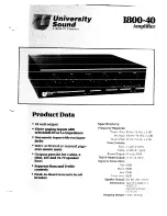 Preview for 1 page of University Sound 1800-40 Product Data