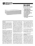 Preview for 1 page of University Sound MA-605B Specifications