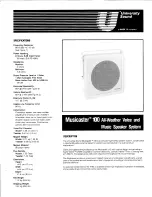 Preview for 1 page of University Sound Musicaster 100 Specifications