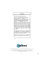 Preview for 11 page of Univex 4509 Operator'S Manual