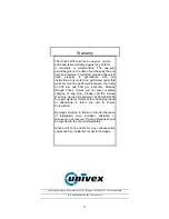 Preview for 7 page of Univex BC14 Operation Manual