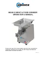 Preview for 1 page of Univex MG89 Operator'S Manual