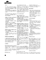 Preview for 2 page of Univex TR-250 User Manual