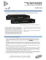 Univox SLS-100 XF Installation Manual preview