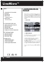 Предварительный просмотр 2 страницы Unox LineMicro XF Series Instruction Manual