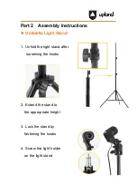 Предварительный просмотр 3 страницы Upland Umbrella Continuous Lighting Kit Quick Start Manual