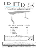 Preview for 1 page of UPLIFT 2-Leg Height Adjustable Standing Desk Directions For Assembly And Use