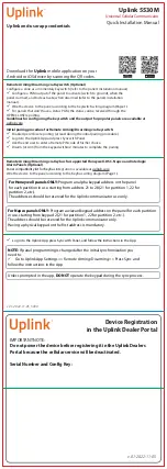 Preview for 2 page of Uplink 5530M Quick Installation Manual