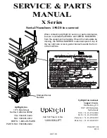 Preview for 2 page of Upright X Series Service & Parts Manual