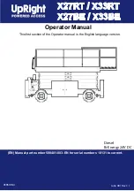 Upright X27BE Operator'S Manual preview