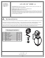 Preview for 1 page of urban ambiance Manchester UQL1170 Installation Instructions