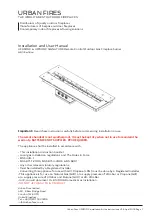 Preview for 1 page of URBAN FIRES UF750RC Installation And User Manual