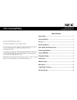 Preview for 2 page of URC MX HomePro MXHP-R700 Owner'S Manual