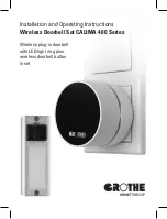 urmet domus Grothe CALIMA 400 Series Installation And Operating Instructions Manual preview