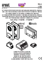 urmet domus Mini Note + 1722 Installation Handbook предпросмотр