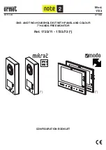 Preview for 1 page of urmet domus Note 2 1723 Series Configuration Booklet