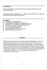 Preview for 2 page of US Audio USA260Z Operating Instructions Manual