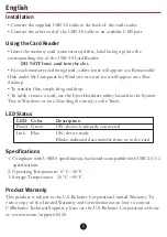 Preview for 2 page of US Robotics All-in-1 USB 3.0 User Manual