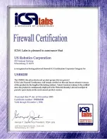 Preview for 1 page of US Robotics USR8200 Firewall Certification