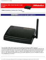 Preview for 1 page of US Robotics Wireless USB Print Server User Manual