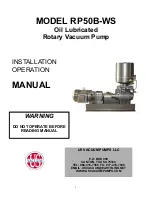 Preview for 1 page of US VACUUM RP50B-WS Installation And Operation Manual