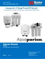 Предварительный просмотр 1 страницы US Water Systems Aquapurion 200-APRO Series Owner'S Manual