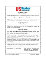 Предварительный просмотр 26 страницы US Water Systems Escort 091-EPWS-1 Owner'S Manual