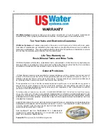 Preview for 43 page of US Water Systems FNLT-100-HY Owner'S Manual