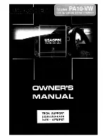 usa-spec PA10-VW Owner'S Manual preview