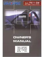 Preview for 1 page of usa-spec PA11-GM Owner'S Manual