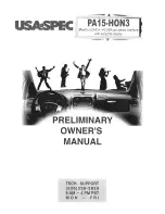usa-spec PA15-HON3 Owner'S Manual preview
