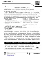 Предварительный просмотр 8 страницы USAG 889 KA Safety Instructions