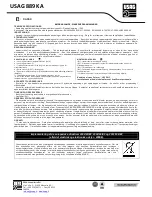 Предварительный просмотр 11 страницы USAG 889 KA Safety Instructions