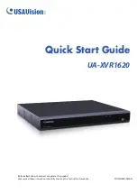 Предварительный просмотр 1 страницы USAVision UA-XVR1620 Quick Start Manual