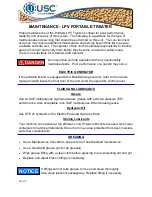 Preview for 1 page of USC LPV PORTABLE TREATER Maintenance Manual