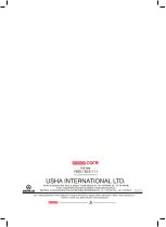 Preview for 12 page of usha MG 2573 Instruction Manual