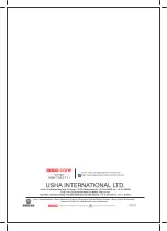 Preview for 12 page of usha MG 3563 Instruction Manual