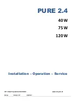 Preview for 1 page of UST PURE 2.4 Series Installation Operation Service Maintenance