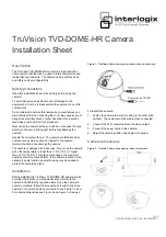 UTC Fire and Security Interlogix TruVision TVD-DOME-HR Installation Sheet preview