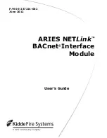 Preview for 1 page of UTC Fire and Security KiddeFire Systems ARIES NETLink BACnet User Manual